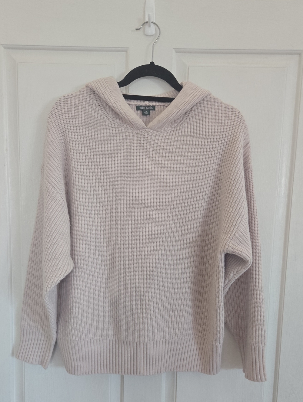 wild fable Light Cream Hooded Knit Sweater